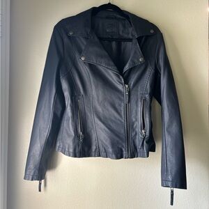 Max Studio Faux Leather Biker Jacket Moto Women’s Medium Gilmore Girls Fall 90s